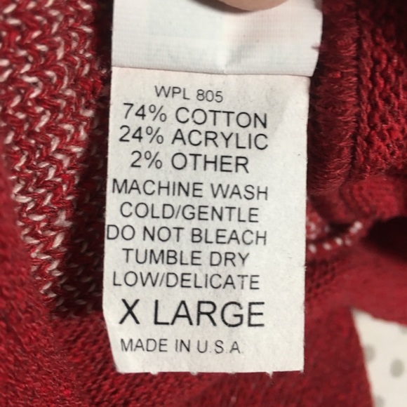 VTG Xmas Santa Sweater Binghamton Knitting Co Inc Made in USA Red XL NWOT - Picture 7 of 12